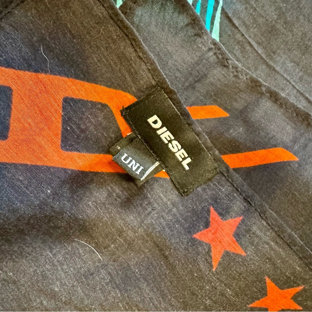 Diesel Black and Turquoise Scarf - Picture 3 of 5